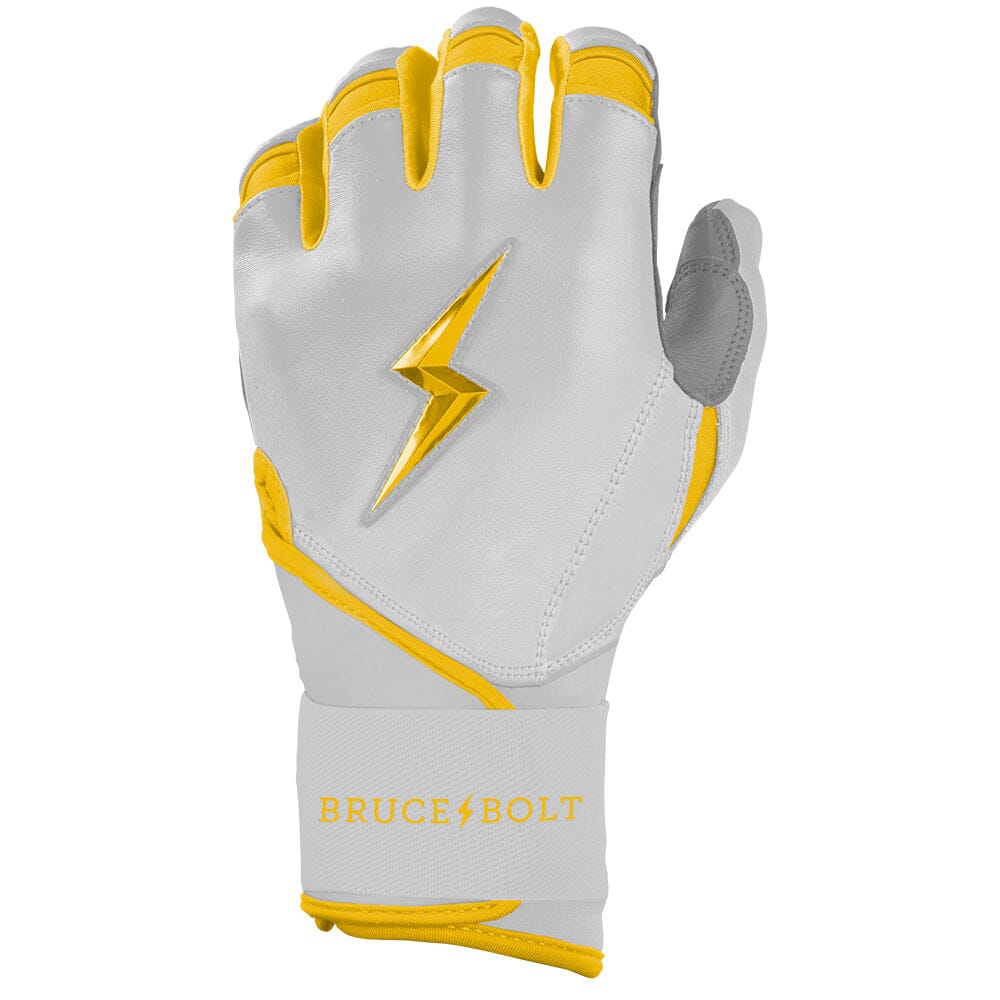 PREMIUM PRO CHROME Series Long Cuff Batting Gloves | YELLOW- thumb 3