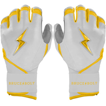 PREMIUM PRO CHROME Series Long Cuff Batting Gloves | YELLOW - 1