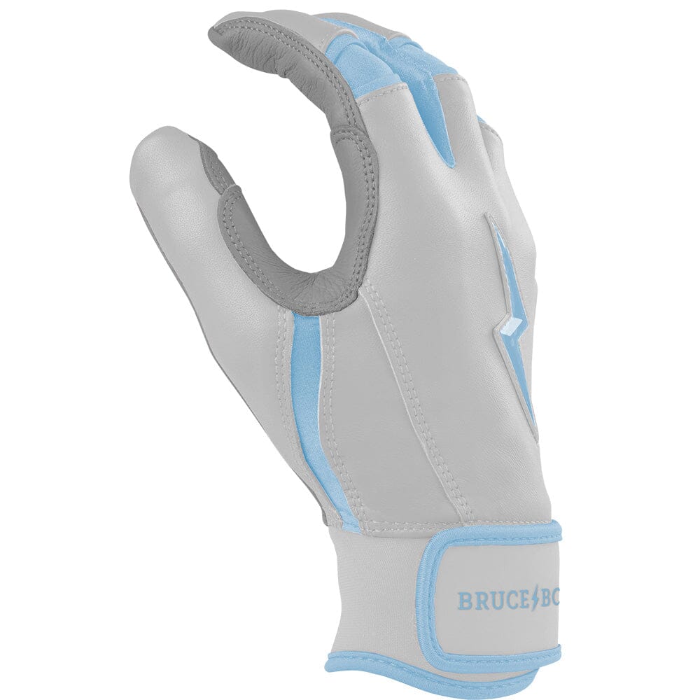 PREMIUM PRO CHROME Series Short Cuff Batting Gloves | BABY BLUE- thumb 5