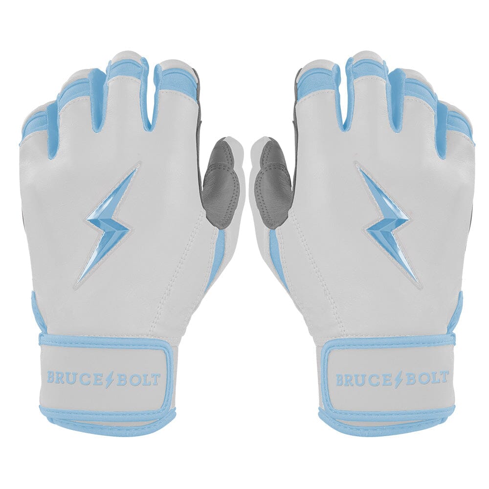 PREMIUM PRO CHROME Series Short Cuff Batting Gloves | BABY BLUE- quickbuy