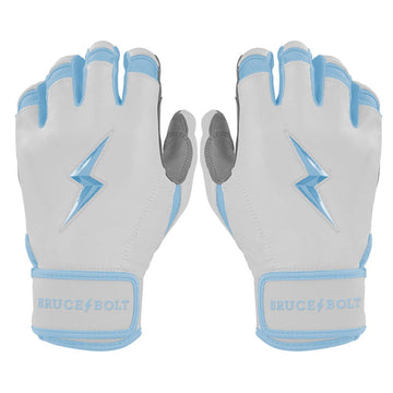 PREMIUM PRO CHROME Series Short Cuff Batting Gloves | BABY BLUE - 1