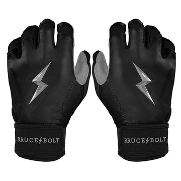 PREMIUM PRO CHROME Series Short Cuff Batting Gloves | BLACK - 1