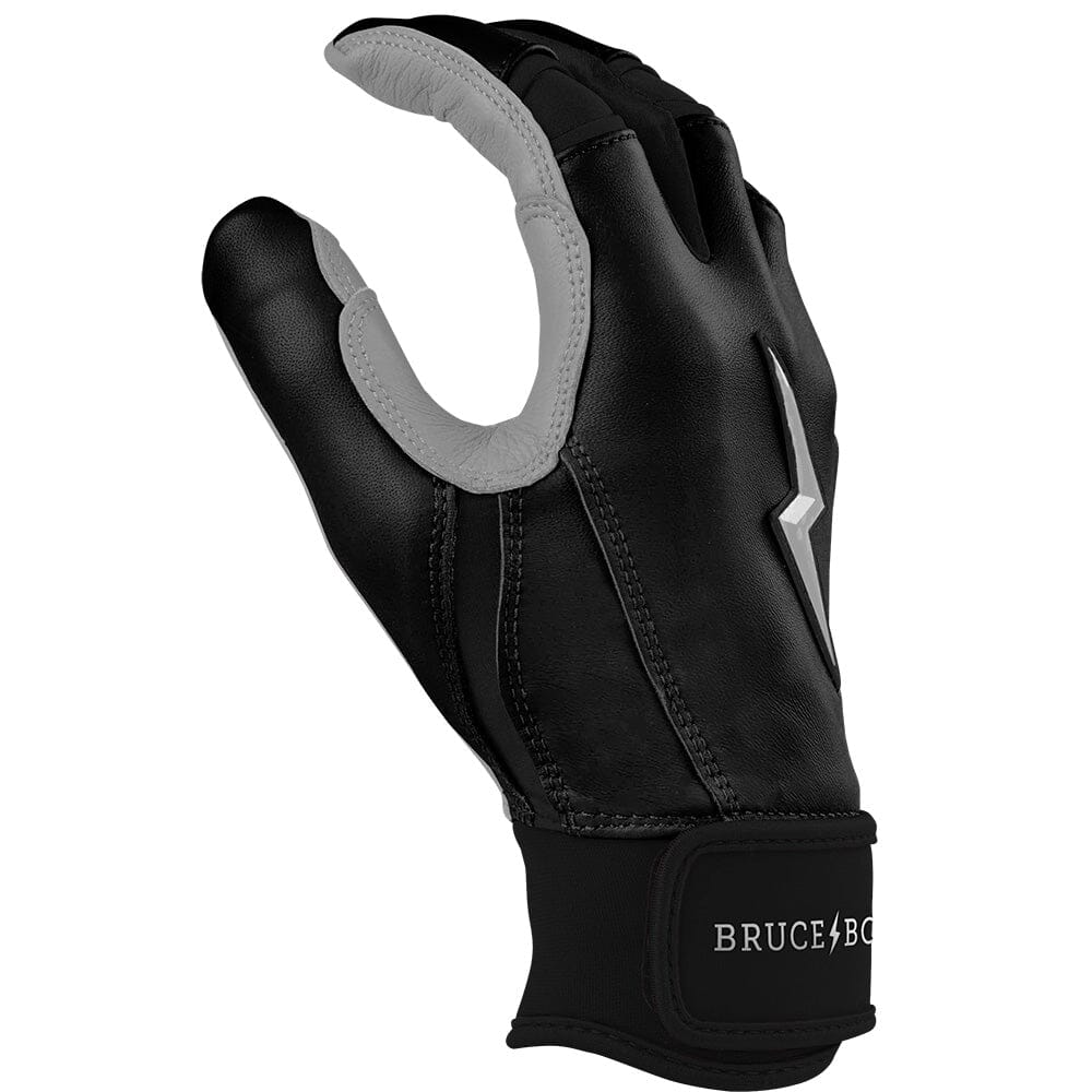 PREMIUM PRO CHROME Series Short Cuff Batting Gloves | BLACK- thumb 5