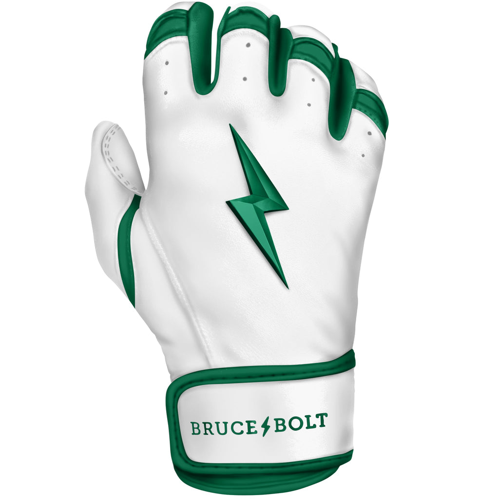 PREMIUM PRO CHROME Series Short Cuff Batting Gloves | GREEN- thumb 7