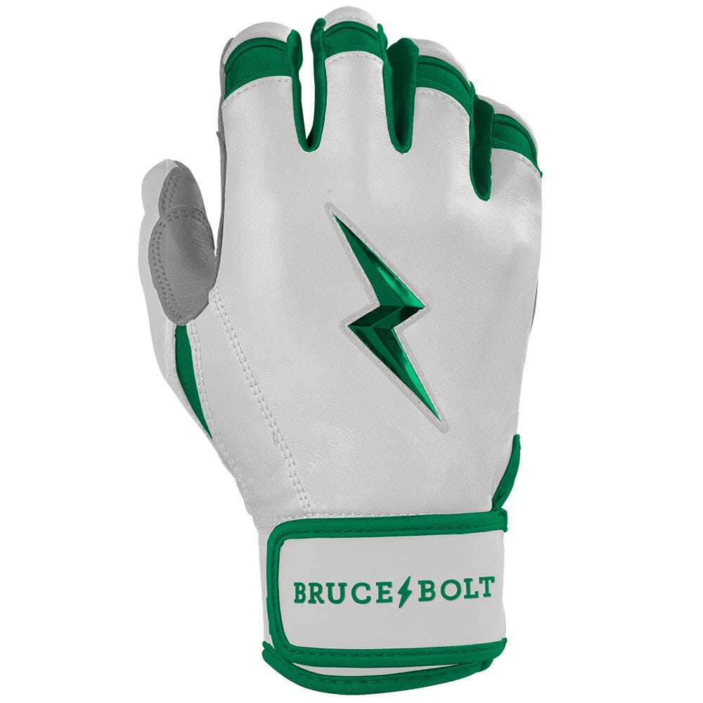 PREMIUM PRO CHROME Series Short Cuff Batting Gloves | GREEN- thumb 4