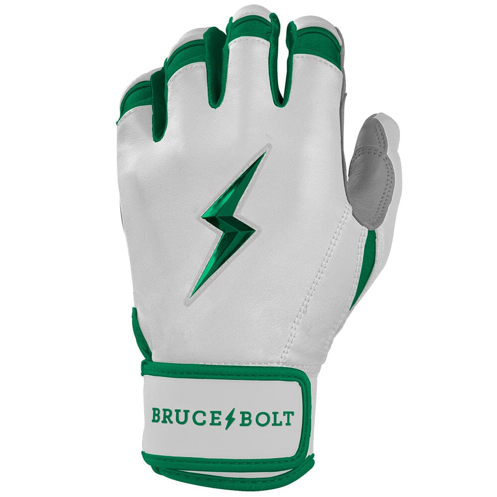 PREMIUM PRO CHROME Series Short Cuff Batting Gloves | GREEN- thumb 3