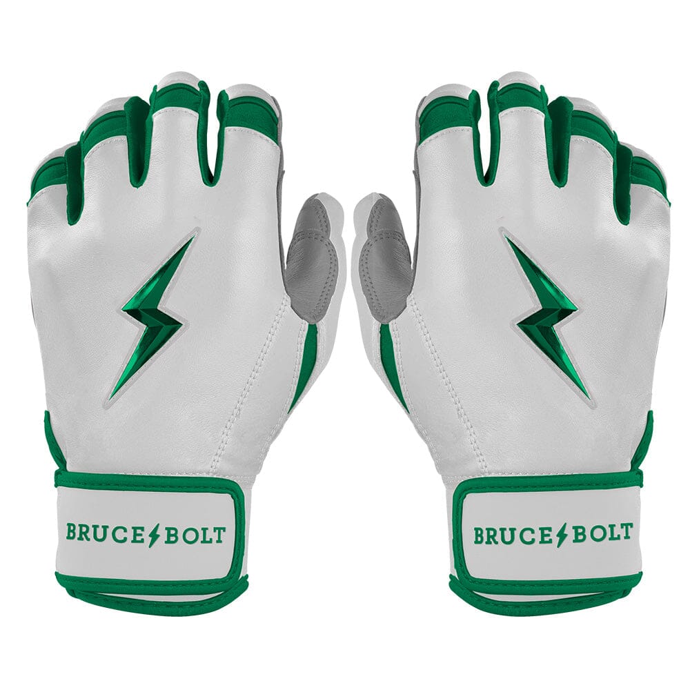 PREMIUM PRO CHROME Series Short Cuff Batting Gloves | GREEN- quickbuy