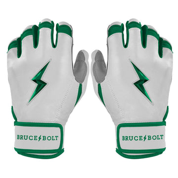 PREMIUM PRO CHROME Series Short Cuff Batting Gloves | GREEN - 1