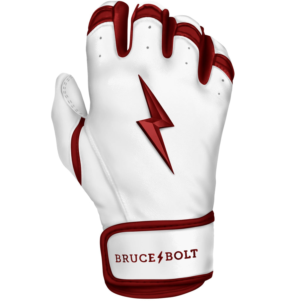 PREMIUM PRO CHROME Series Short Cuff Batting Gloves | MAROON- thumb 7
