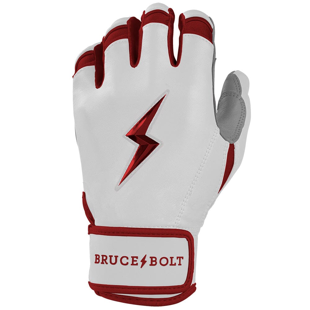PREMIUM PRO CHROME Series Short Cuff Batting Gloves | MAROON- thumb 3