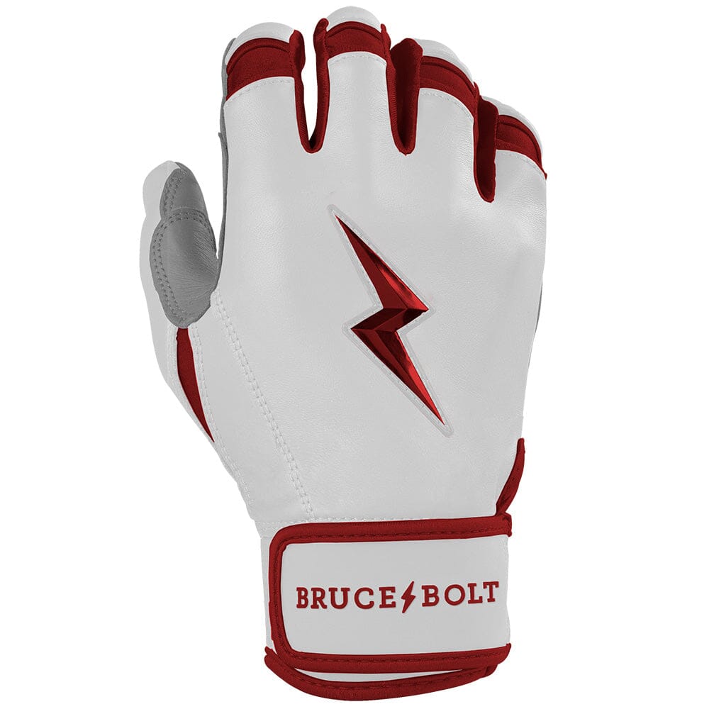 PREMIUM PRO CHROME Series Short Cuff Batting Gloves | MAROON- thumb 4
