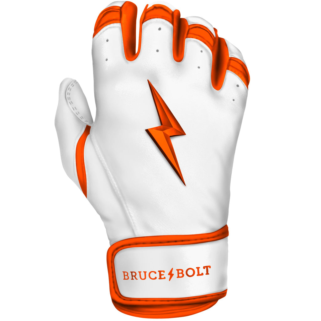 PREMIUM PRO CHROME Series Short Cuff Batting Gloves | ORANGE- thumb 7