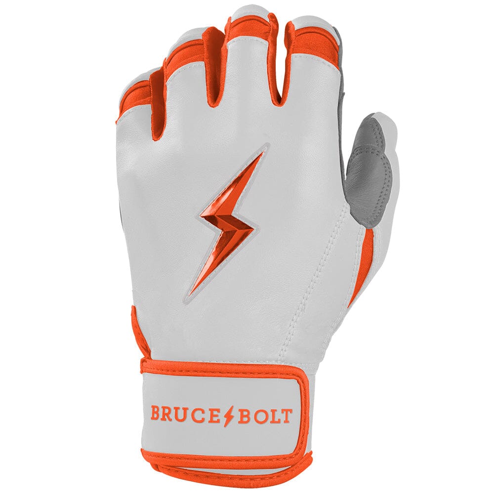 PREMIUM PRO CHROME Series Short Cuff Batting Gloves | ORANGE- thumb 3
