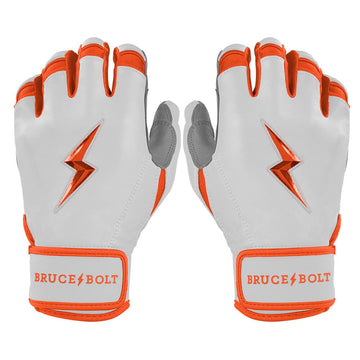 PREMIUM PRO CHROME Series Short Cuff Batting Gloves | ORANGE - 1