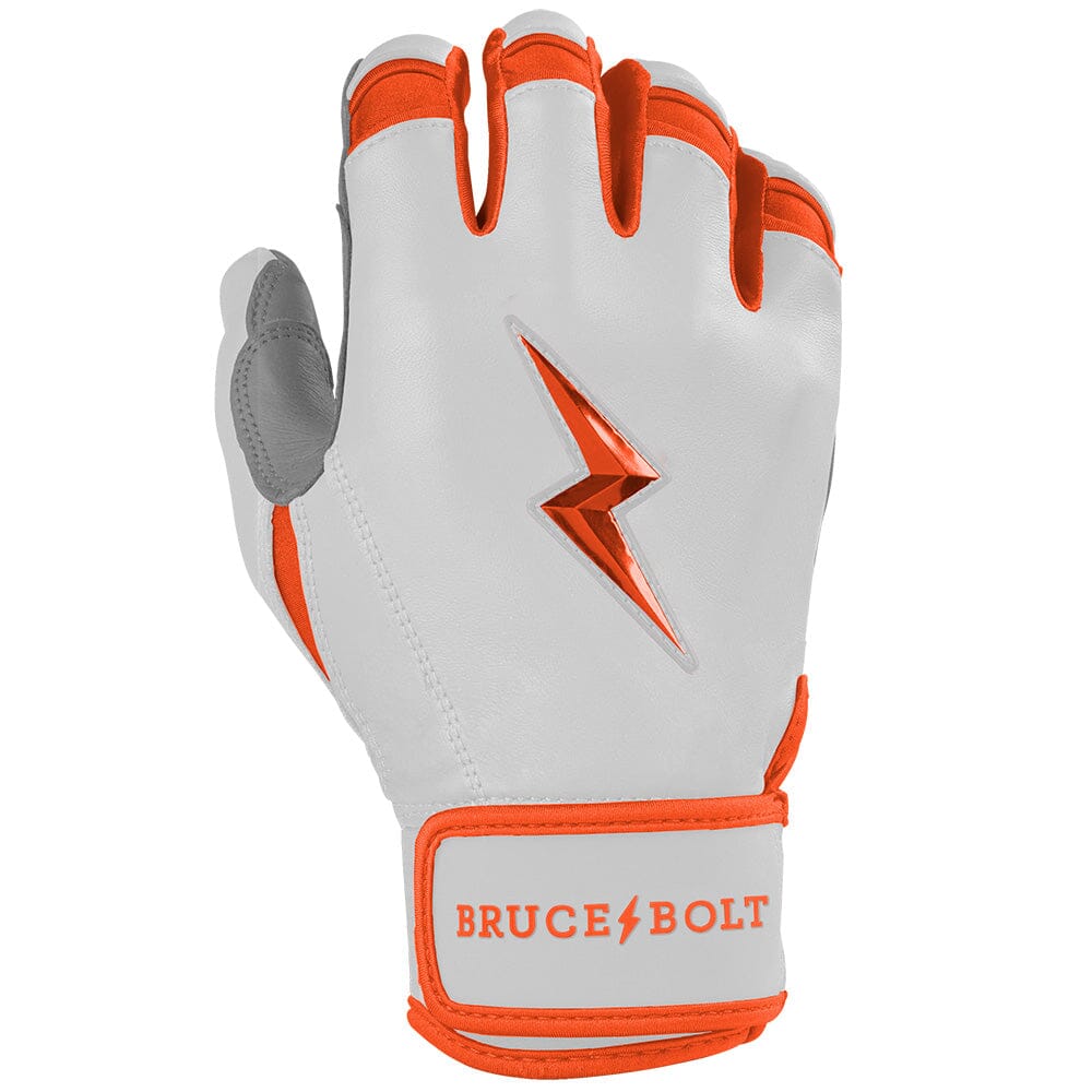 PREMIUM PRO CHROME Series Short Cuff Batting Gloves | ORANGE- thumb 4