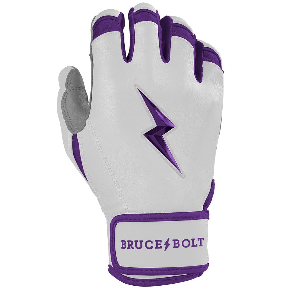 PREMIUM PRO CHROME Series Short Cuff Batting Gloves | PURPLE- thumb 4