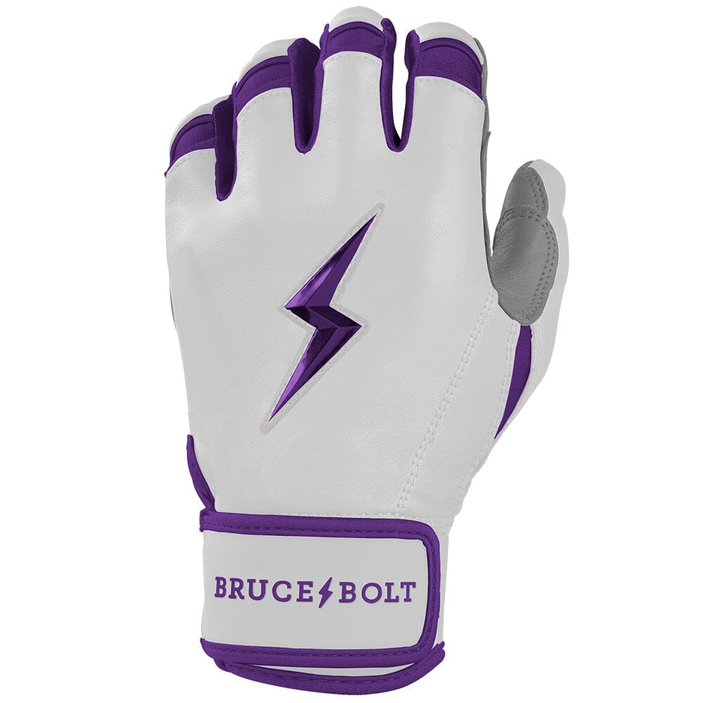 PREMIUM PRO CHROME Series Short Cuff Batting Gloves | PURPLE- thumb 3