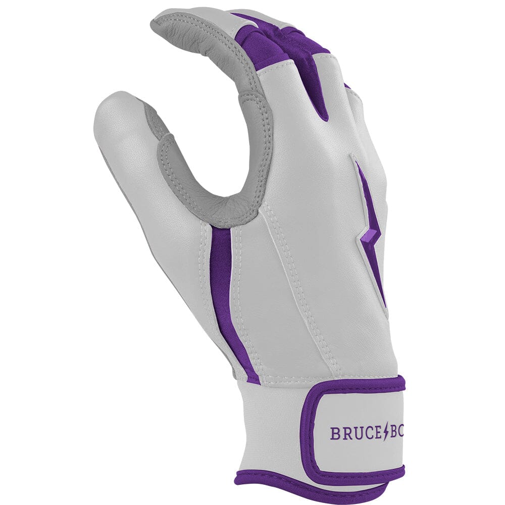 PREMIUM PRO CHROME Series Short Cuff Batting Gloves | PURPLE- thumb 5