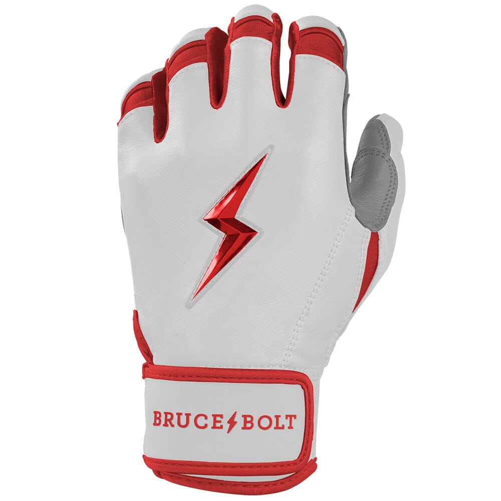 PREMIUM PRO CHROME Series Short Cuff Batting Gloves | Red- thumb 3