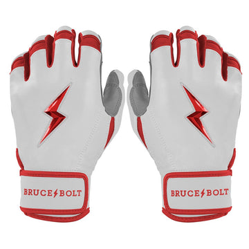 PREMIUM PRO CHROME Series Short Cuff Batting Gloves | Red - 1