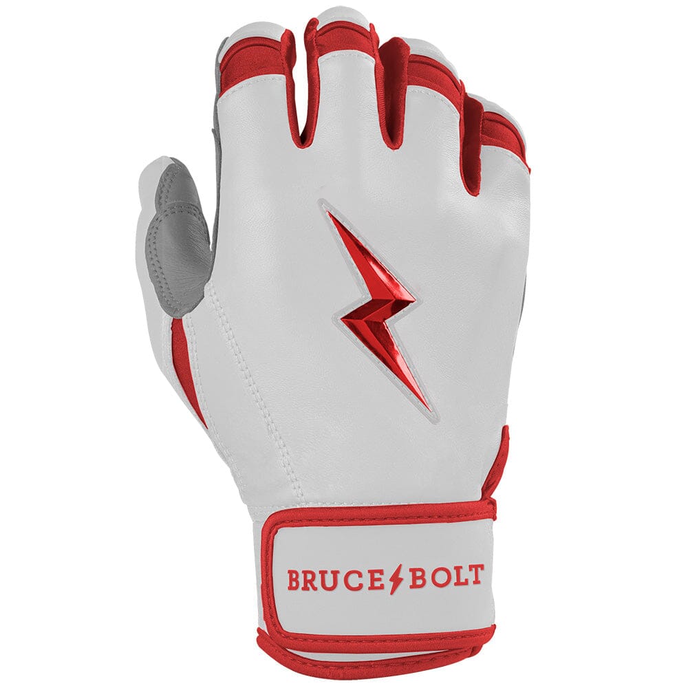 PREMIUM PRO CHROME Series Short Cuff Batting Gloves | Red- thumb 4