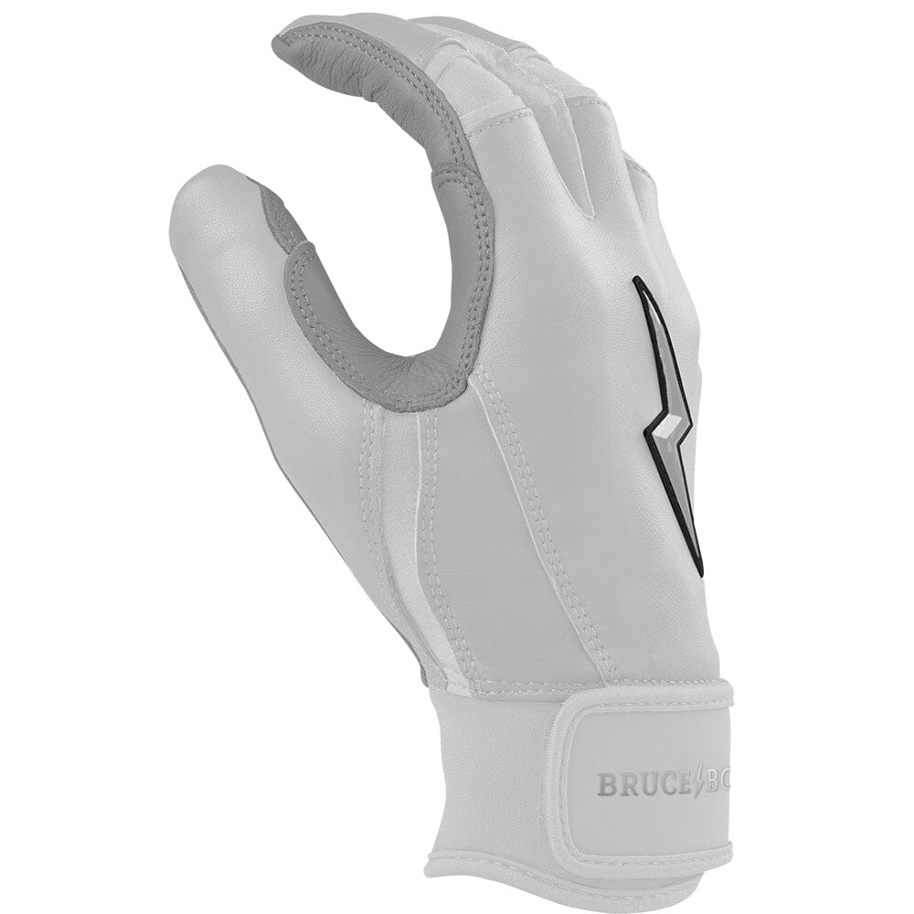 PREMIUM PRO CHROME Series Short Cuff Batting Gloves | WHITE- thumb 5
