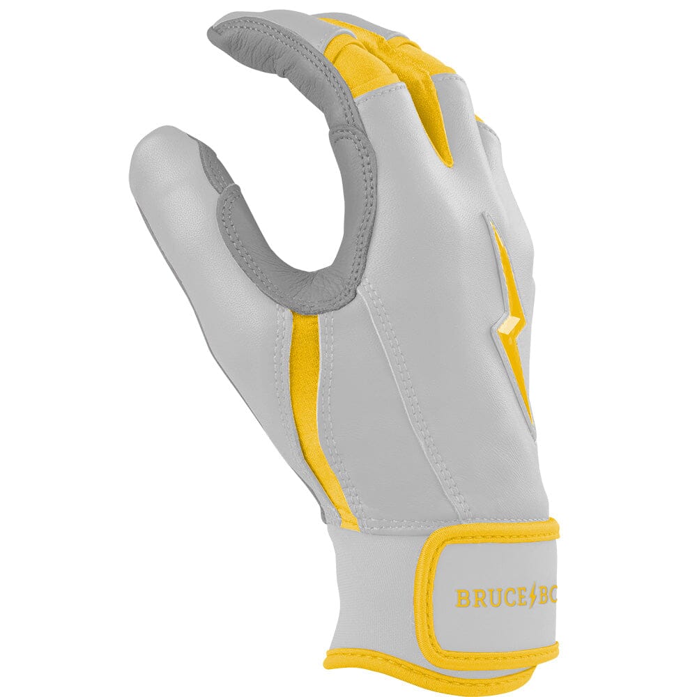 PREMIUM PRO CHROME Series Short Cuff Batting Gloves | YELLOW- thumb 5