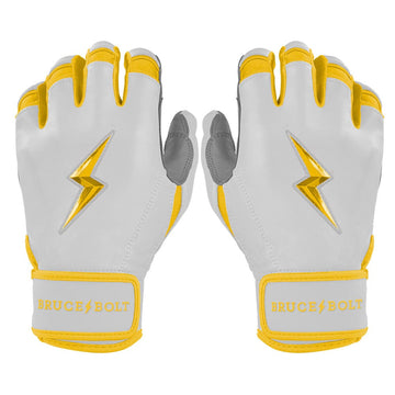 PREMIUM PRO CHROME Series Short Cuff Batting Gloves | YELLOW - 1