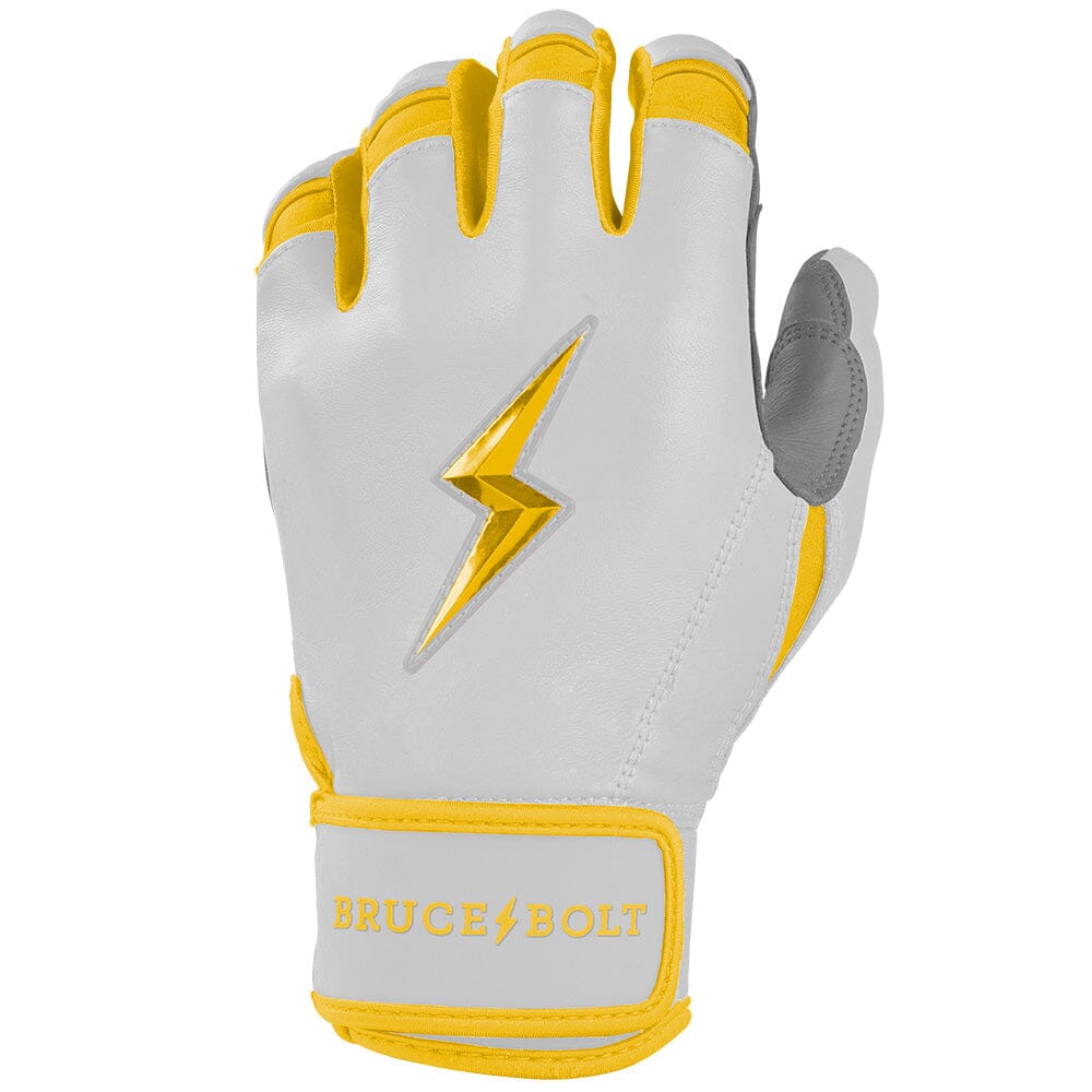 PREMIUM PRO CHROME Series Short Cuff Batting Gloves | YELLOW- thumb 3