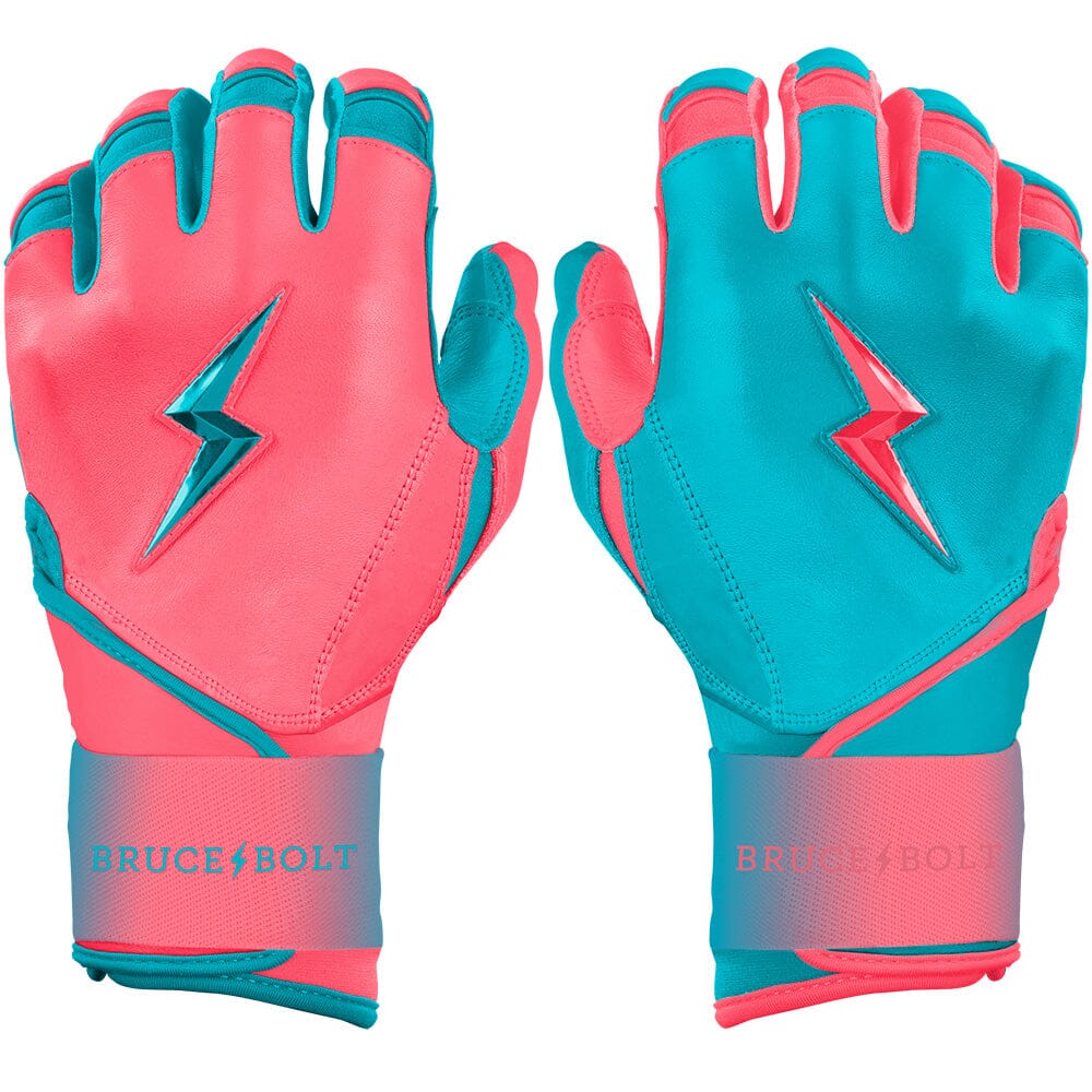 PREMIUM PRO CLARK Series Long Cuff Batting Gloves | PINK/TEAL- quickbuy