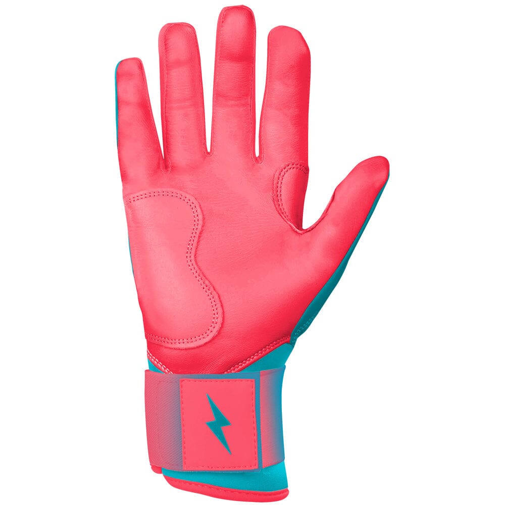 PREMIUM PRO CLARK Series Long Cuff Batting Gloves | PINK/TEAL- thumb 3