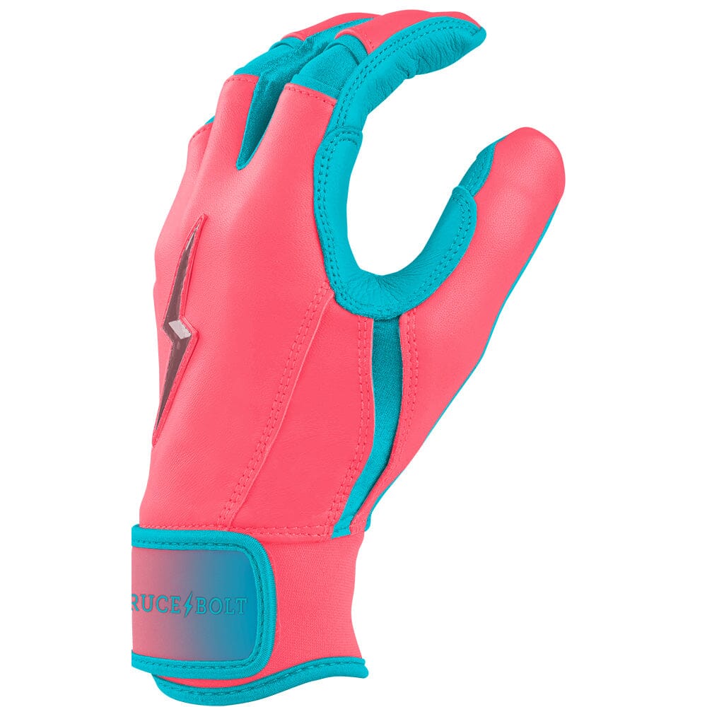 PREMIUM PRO CLARK Series Short Cuff Batting Gloves | PINK/TEAL- thumb 6