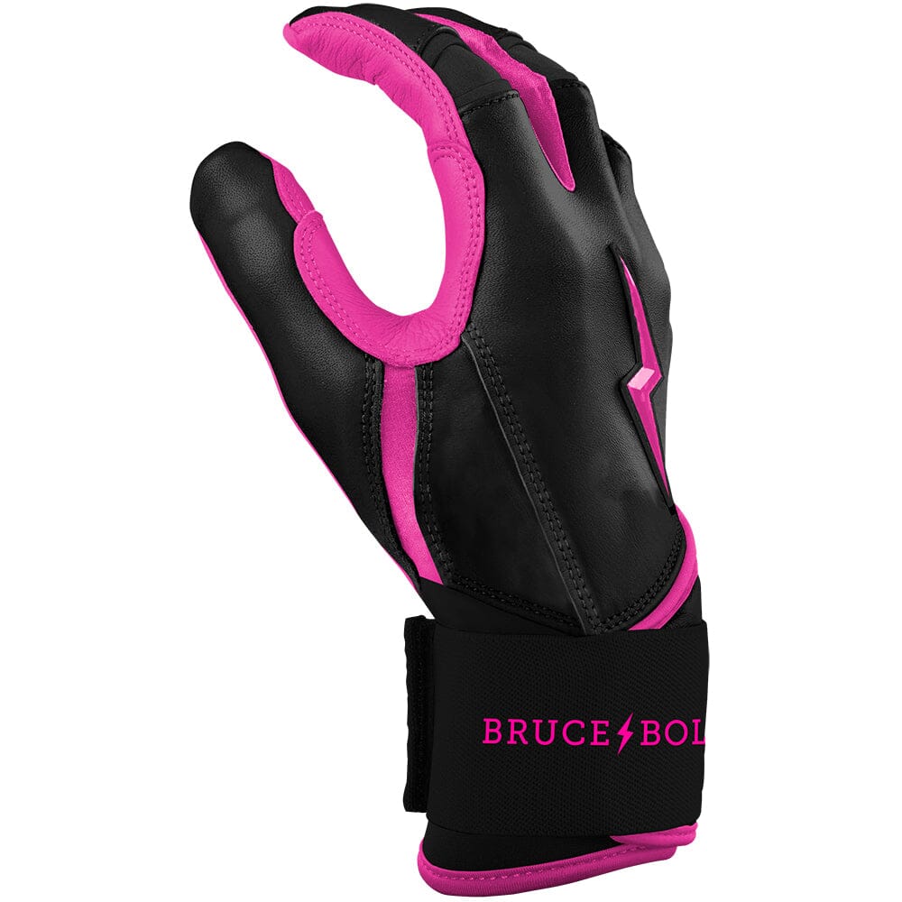 PREMIUM PRO Creator Series Long Cuff Batting Gloves | BLACK w/ HOT PINK- thumb 5