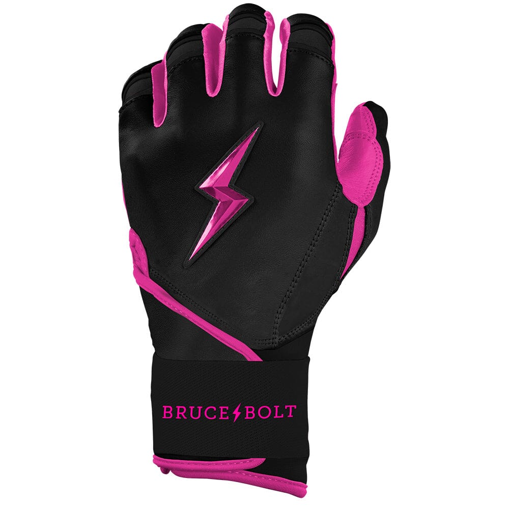 PREMIUM PRO Creator Series Long Cuff Batting Gloves | BLACK w/ HOT PINK- thumb 3