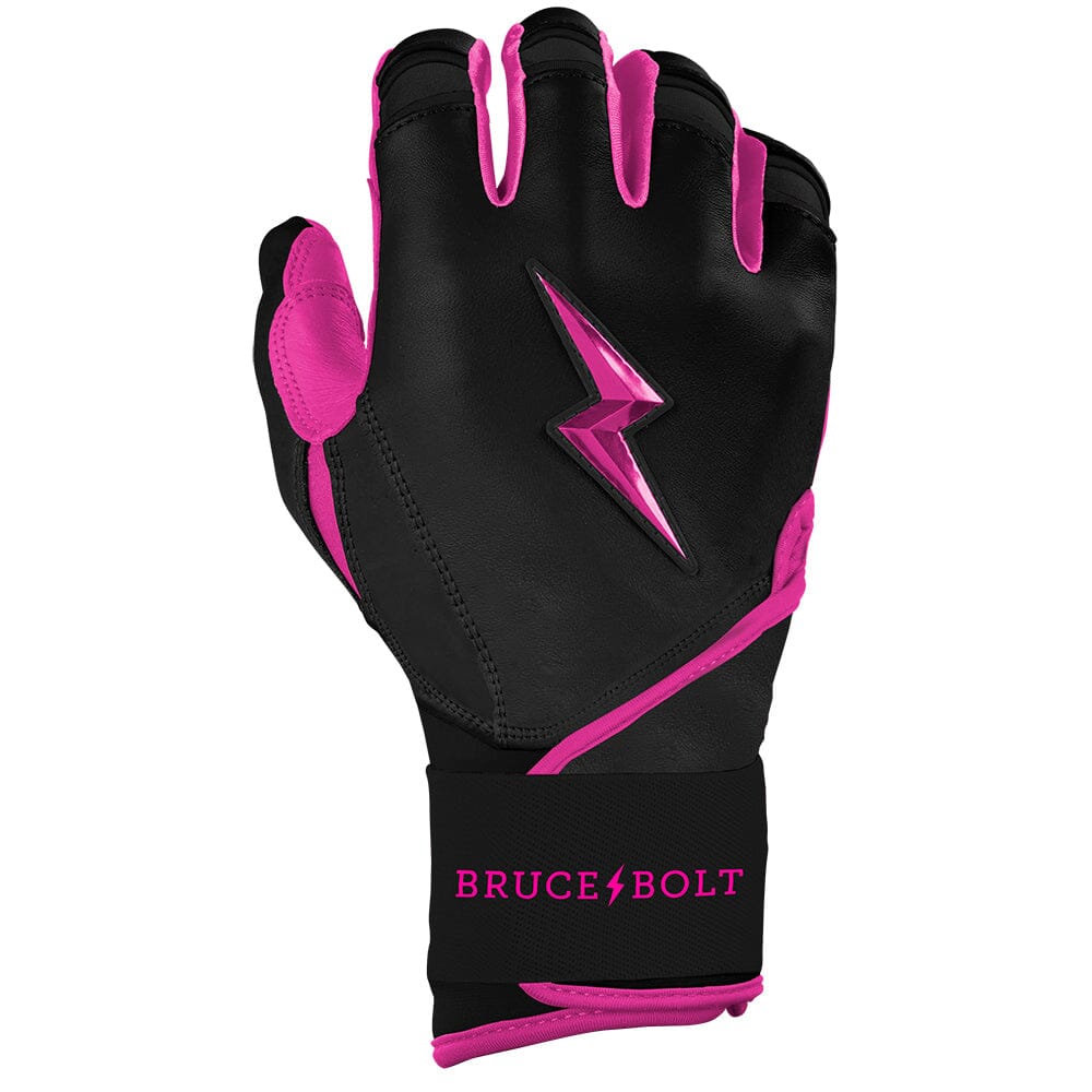 PREMIUM PRO Creator Series Long Cuff Batting Gloves | BLACK w/ HOT PINK- thumb 4