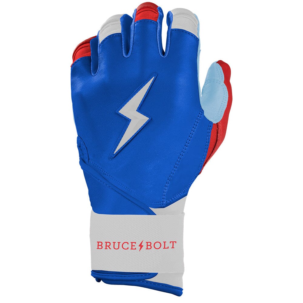PREMIUM PRO Creator Series Long Cuff Batting Gloves | RED WHITE AND BLUE- thumb 3