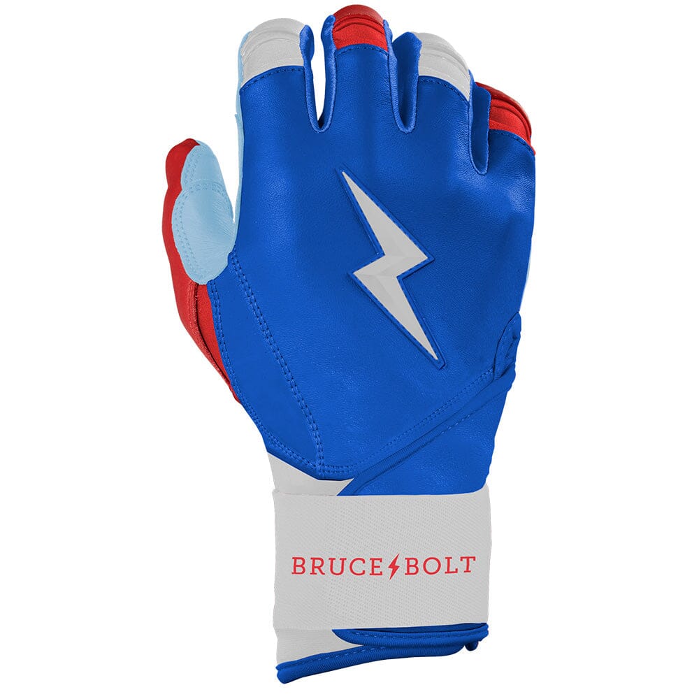 PREMIUM PRO Creator Series Long Cuff Batting Gloves | RED WHITE AND BLUE- thumb 4