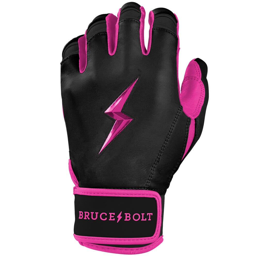 PREMIUM PRO Creator Series Short Cuff Batting Gloves | BLACK w/ HOT PINK- thumb 3