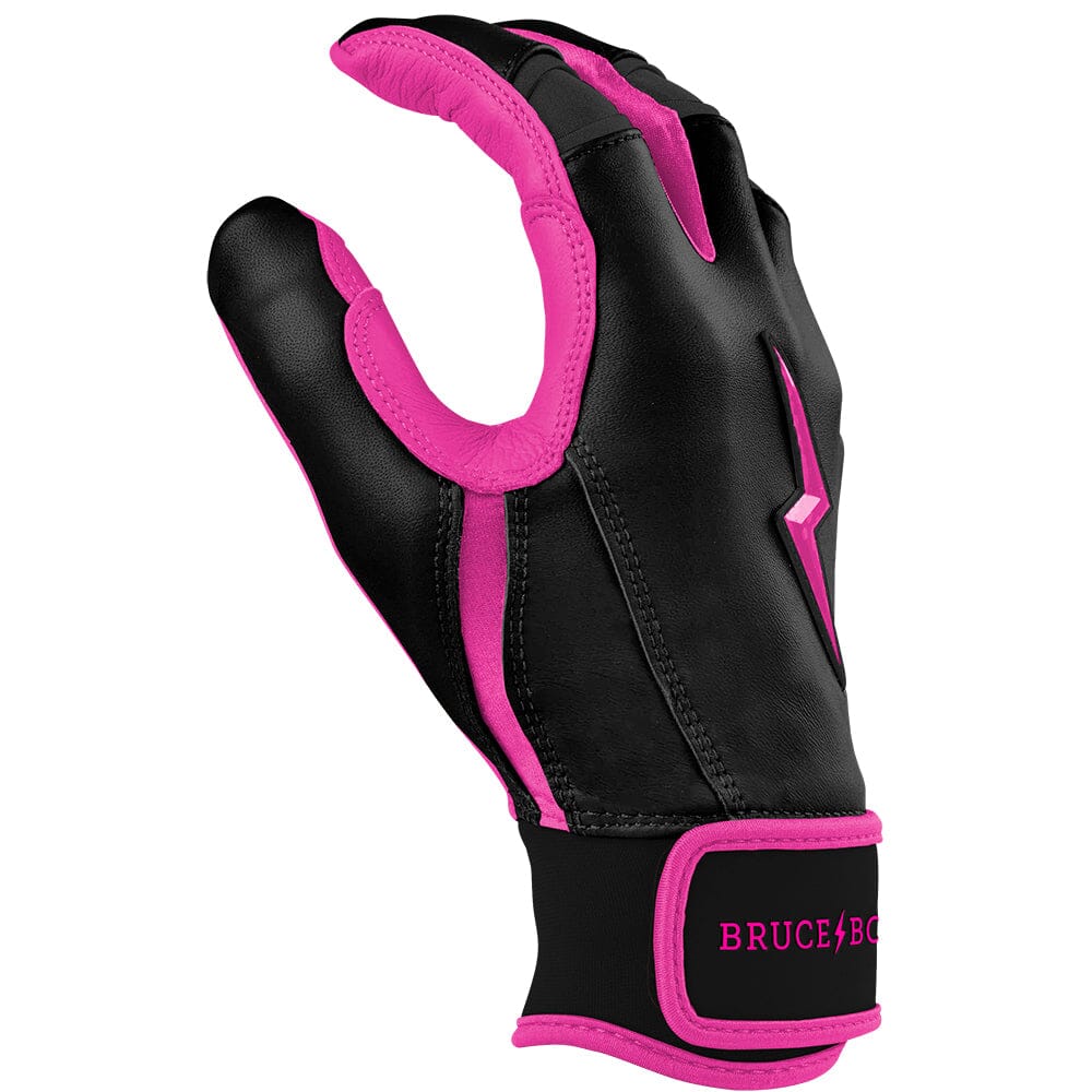 PREMIUM PRO Creator Series Short Cuff Batting Gloves | BLACK w/ HOT PINK- thumb 5