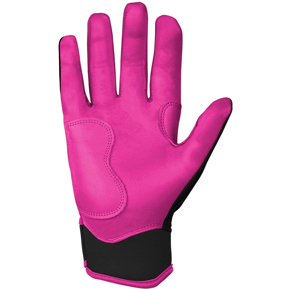 PREMIUM PRO Creator Series Short Cuff Batting Gloves | BLACK w/ HOT PINK- quickbuy