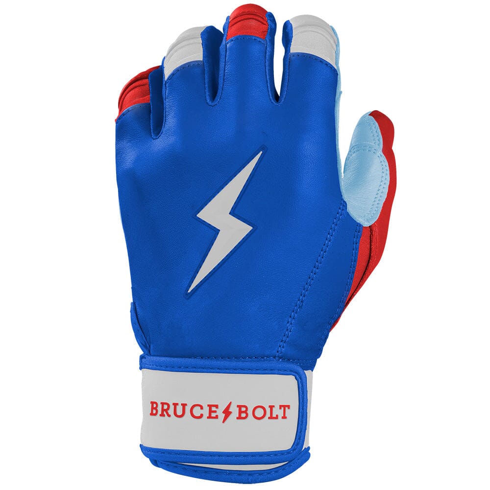 PREMIUM PRO Creator Series Short Cuff Batting Gloves | RED WHITE AND BLUE- thumb 3