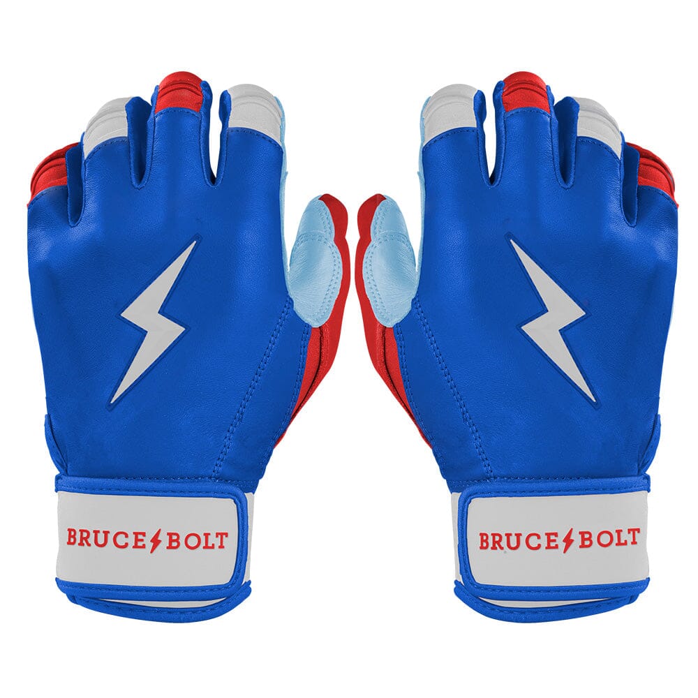 PREMIUM PRO Creator Series Short Cuff Batting Gloves | RED WHITE AND BLUE- quickbuy