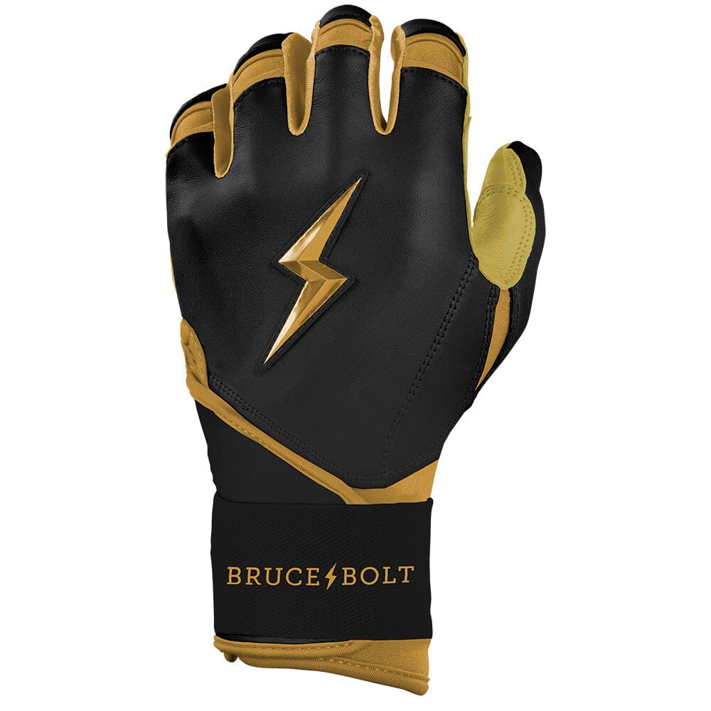 PREMIUM PRO GOLD SERIES Long Cuff Batting Gloves - Gold BLACK- thumb 3