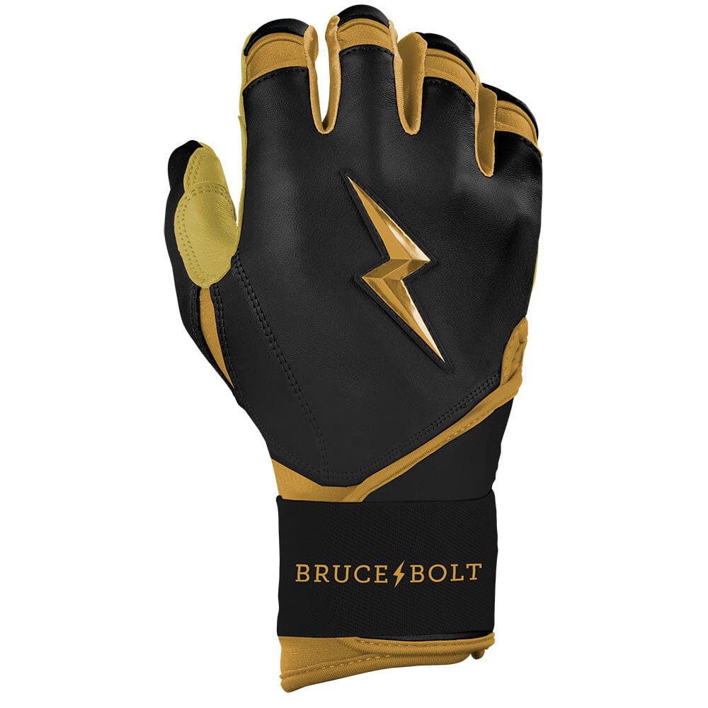 PREMIUM PRO GOLD SERIES Long Cuff Batting Gloves - Gold BLACK- thumb 4