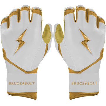 PREMIUM PRO GOLD Series Long Cuff Batting Gloves - Gold WHITE - 1