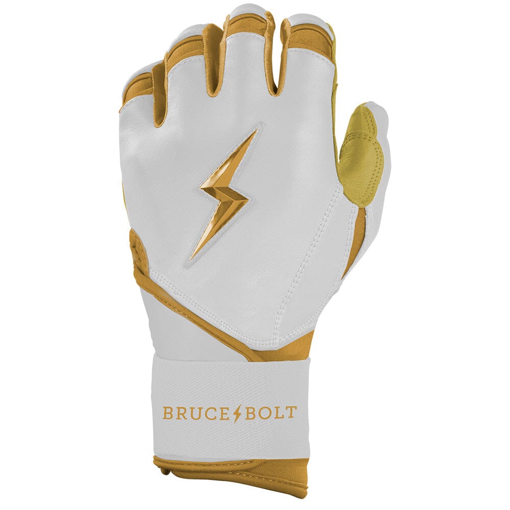 PREMIUM PRO GOLD Series Long Cuff Batting Gloves - Gold WHITE- thumb 3