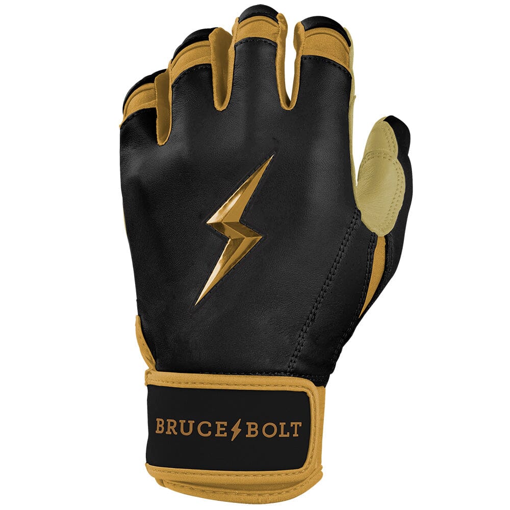 PREMIUM PRO GOLD SERIES Short Cuff Batting Gloves - Gold BLACK- thumb 3