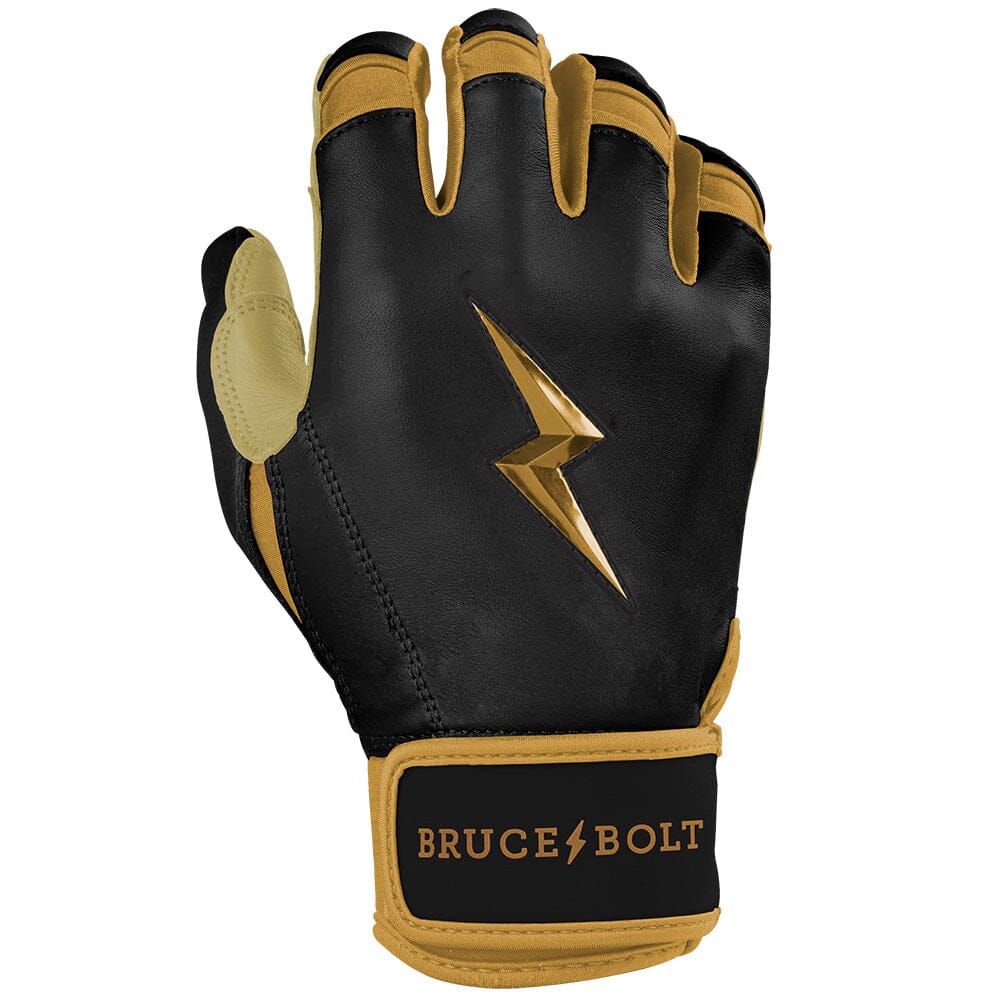 PREMIUM PRO GOLD SERIES Short Cuff Batting Gloves - Gold BLACK- thumb 4