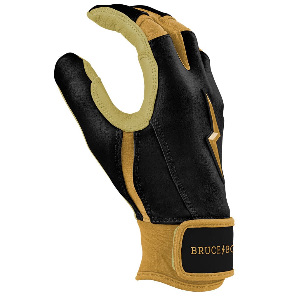 PREMIUM PRO GOLD SERIES Short Cuff Batting Gloves - Gold BLACK- thumb 5