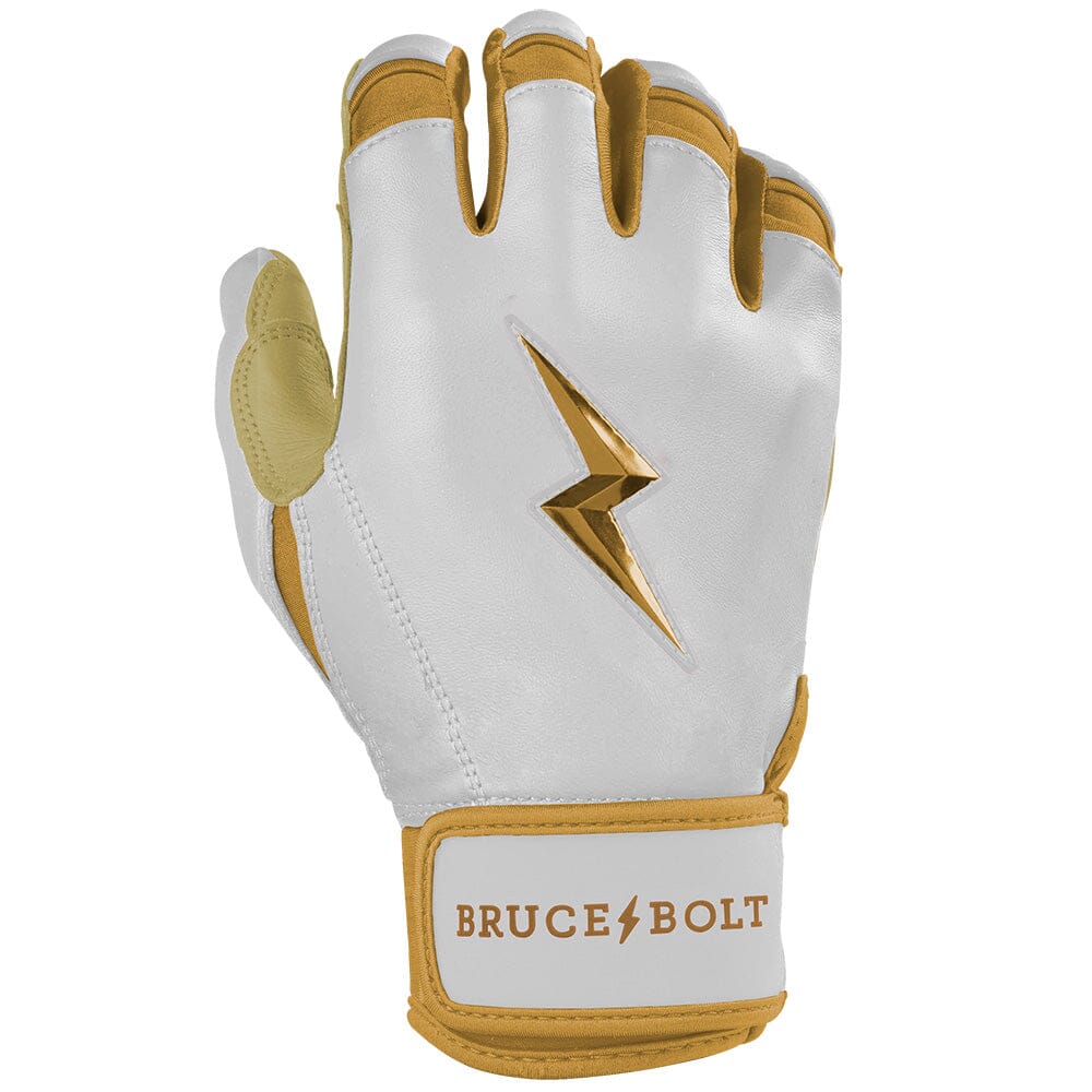 PREMIUM PRO GOLD Series Short Cuff Batting Gloves - Gold WHITE- thumb 4